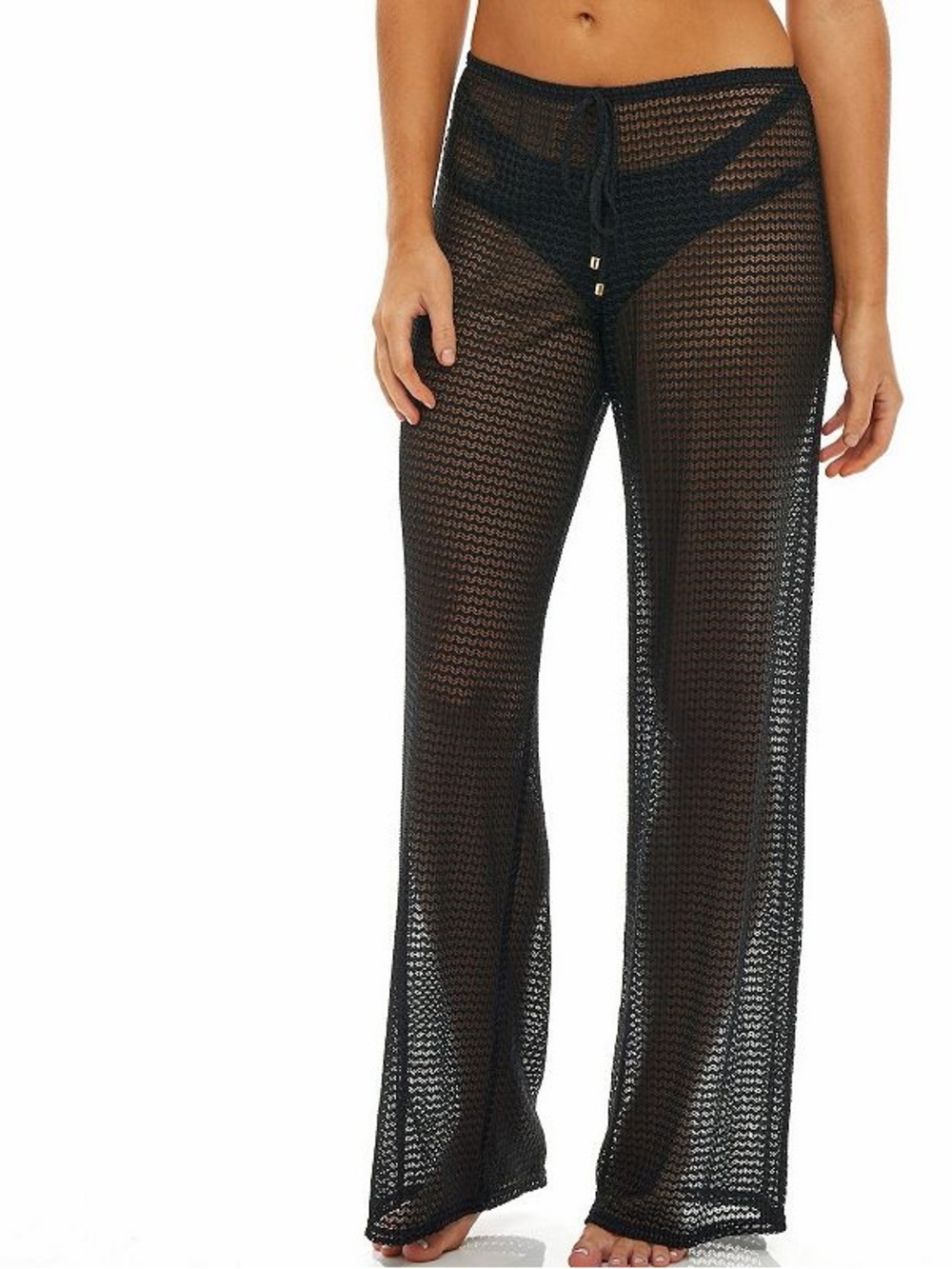 Jordan Taylor Black Mesh Swim Cover Up Pants Size Large